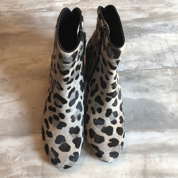 New Cole Haan Arden Grand Bootie 6.5 black white shoe boot calf hair animal - Picture 3 of 8